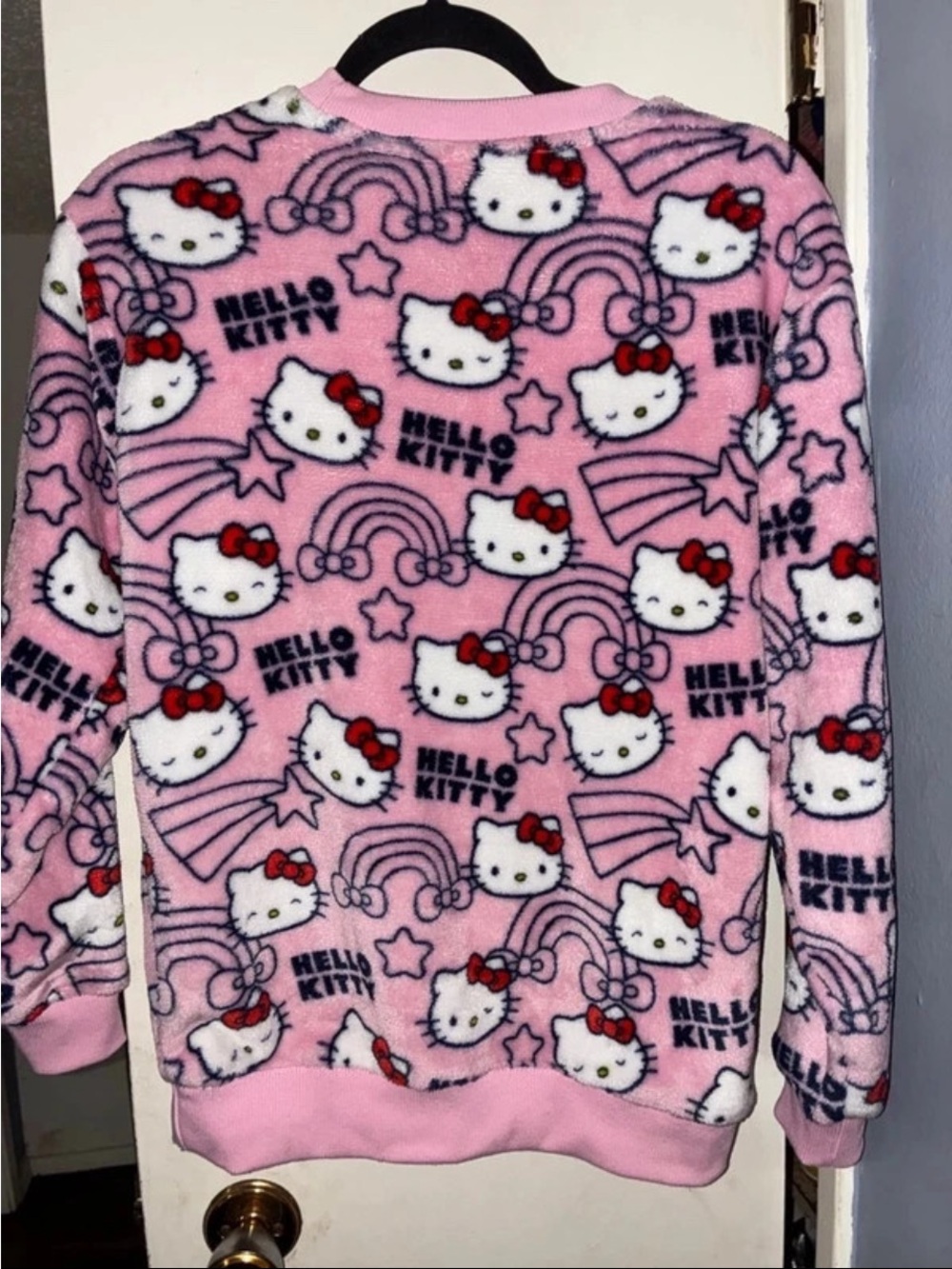 Hello Kitty Pink Plush All-Over Print Crewneck Sweater - Picture 3 of 6